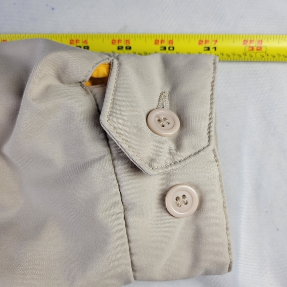 London Fog Jacket Men Size 40 R Beige Quilted Lining Pockets Zip Front Vintage - Picture 7 of 8